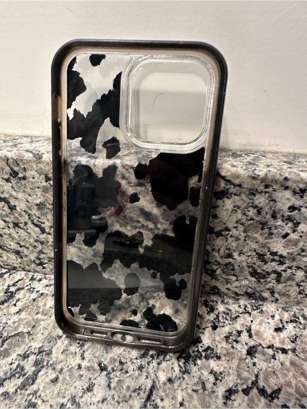OtterBox Clear Case with Black Cowhide Spot Pattern